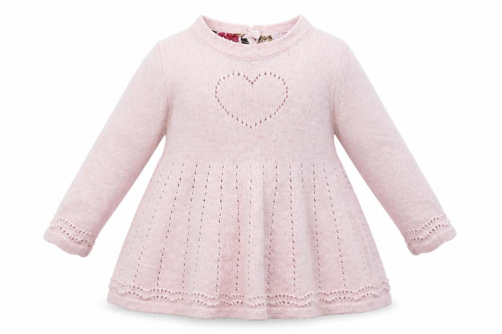 Front view of Tommy Bahama girls’ pink fit & flare, size 3-6, months