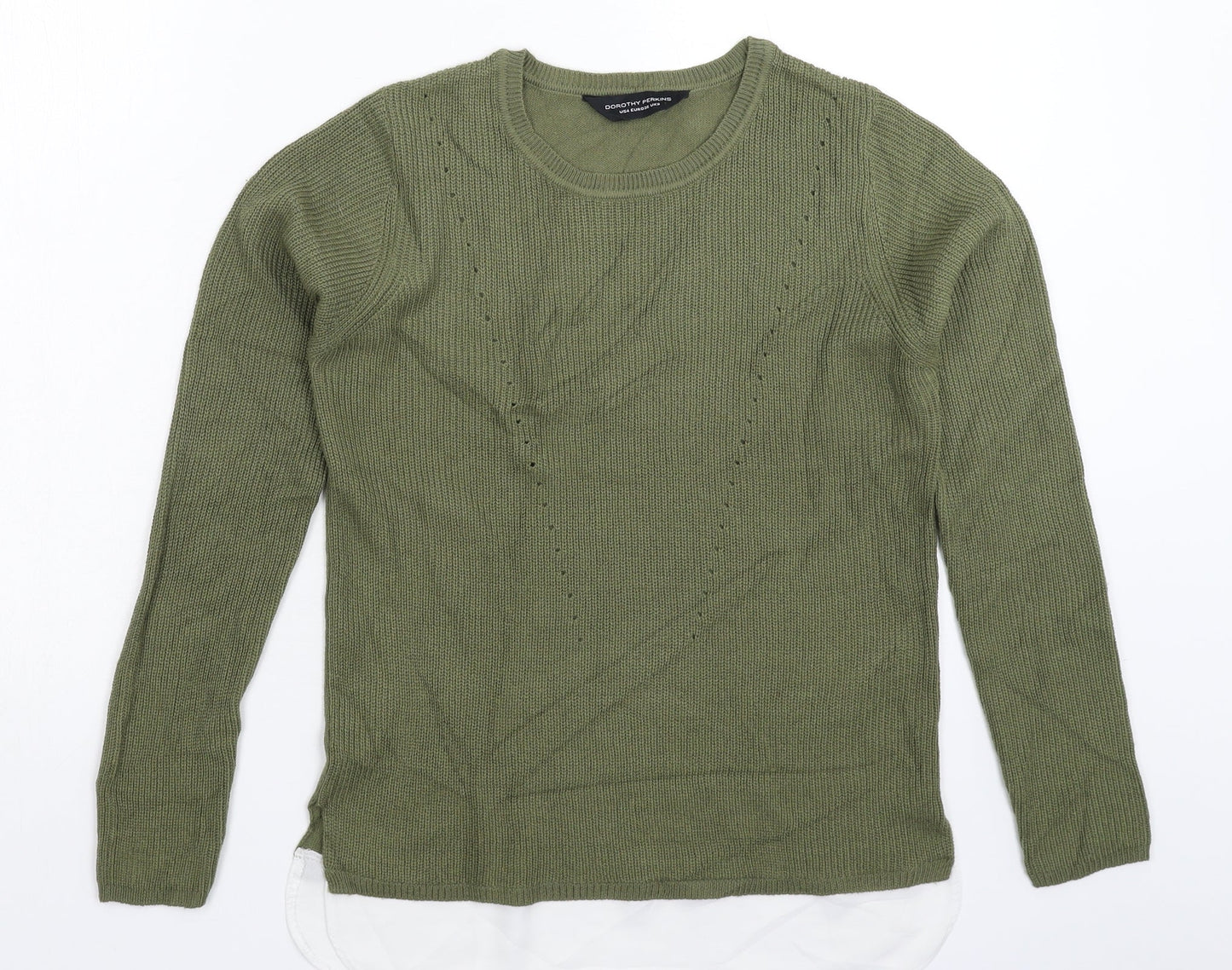 Dorothy Perkins Womens Green  Knit Pullover Jumper Size 8
