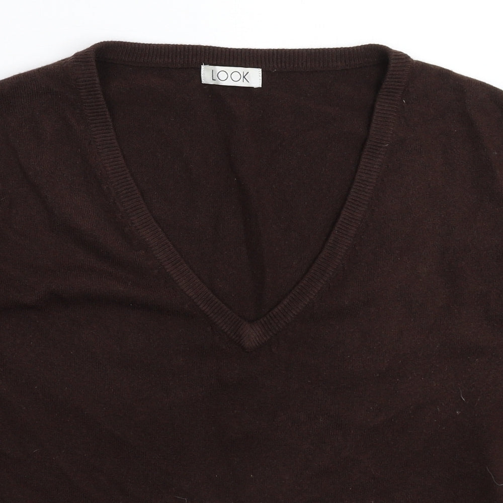 Look Womens Grey  Knit Pullover Jumper Size S
