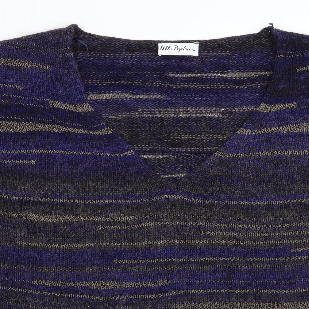 Ulla Popken Womens Multicoloured Striped Knit Pullover Jumper Size L