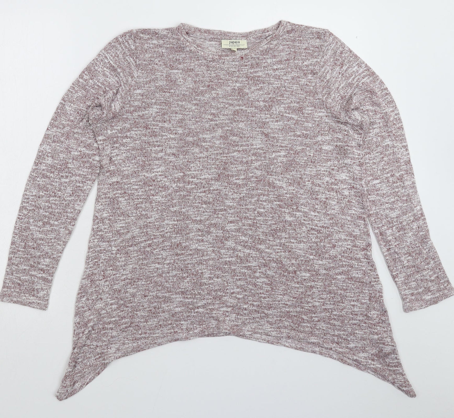 Papaya Womens Grey  Knit Pullover Jumper Size 16