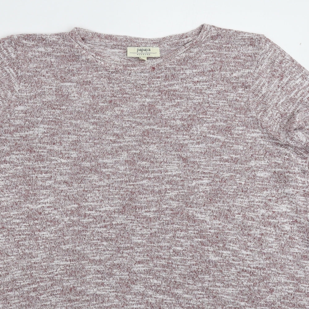 Papaya Womens Grey  Knit Pullover Jumper Size 16