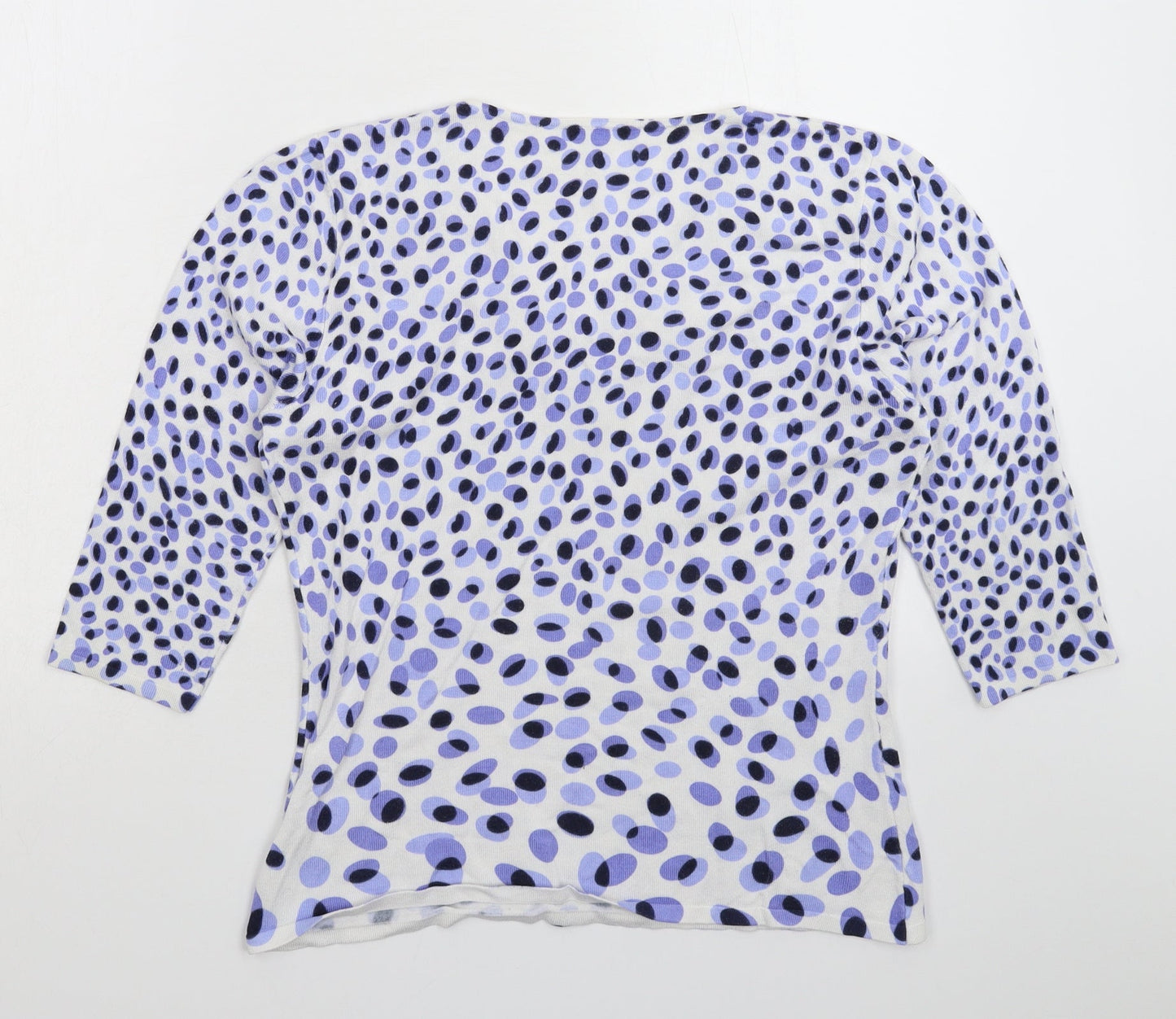 Preworn Womens White Geometric Knit Pullover Jumper Size XL