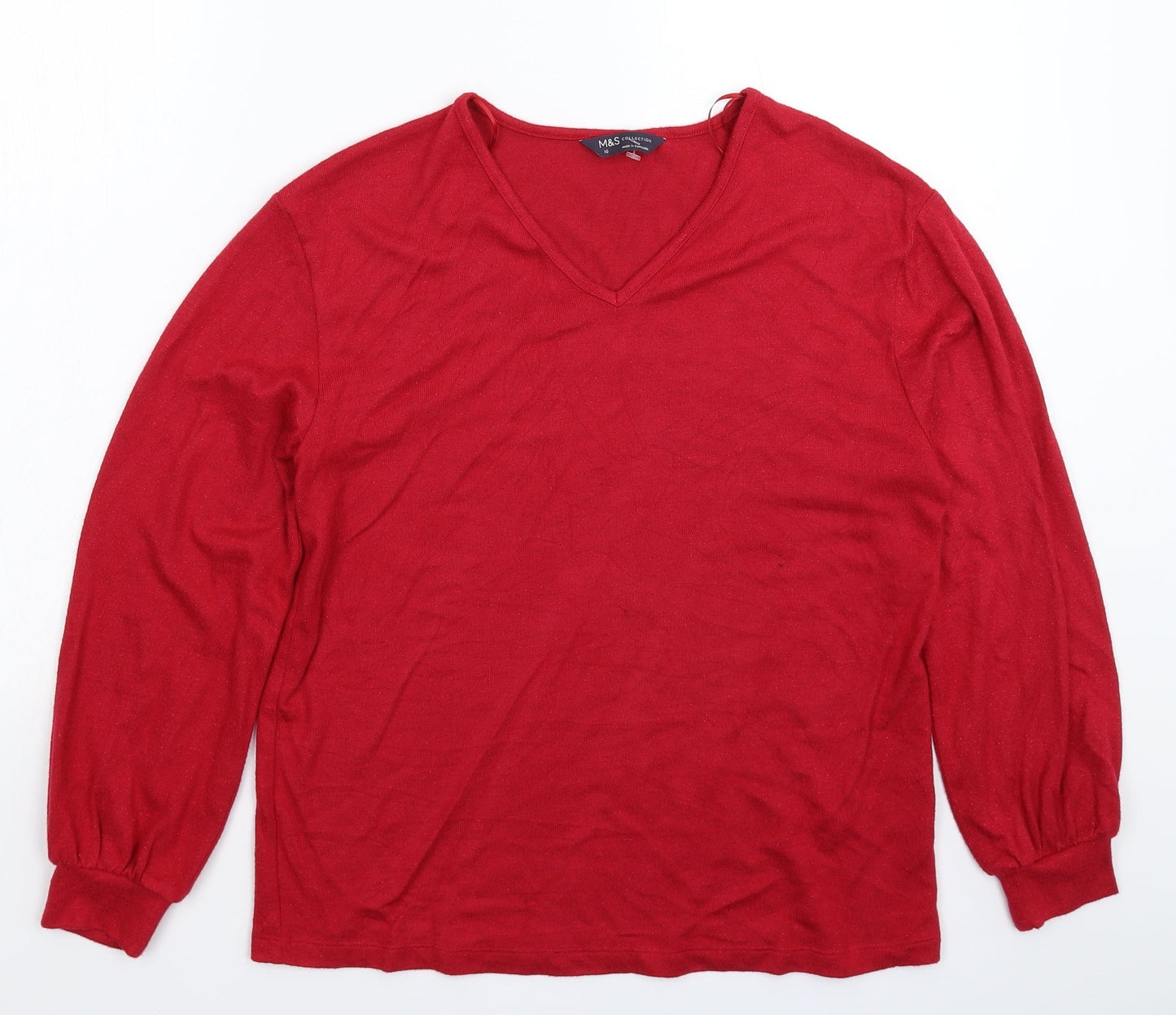 Marks and Spencer Womens Red  Knit Pullover Jumper Size 10