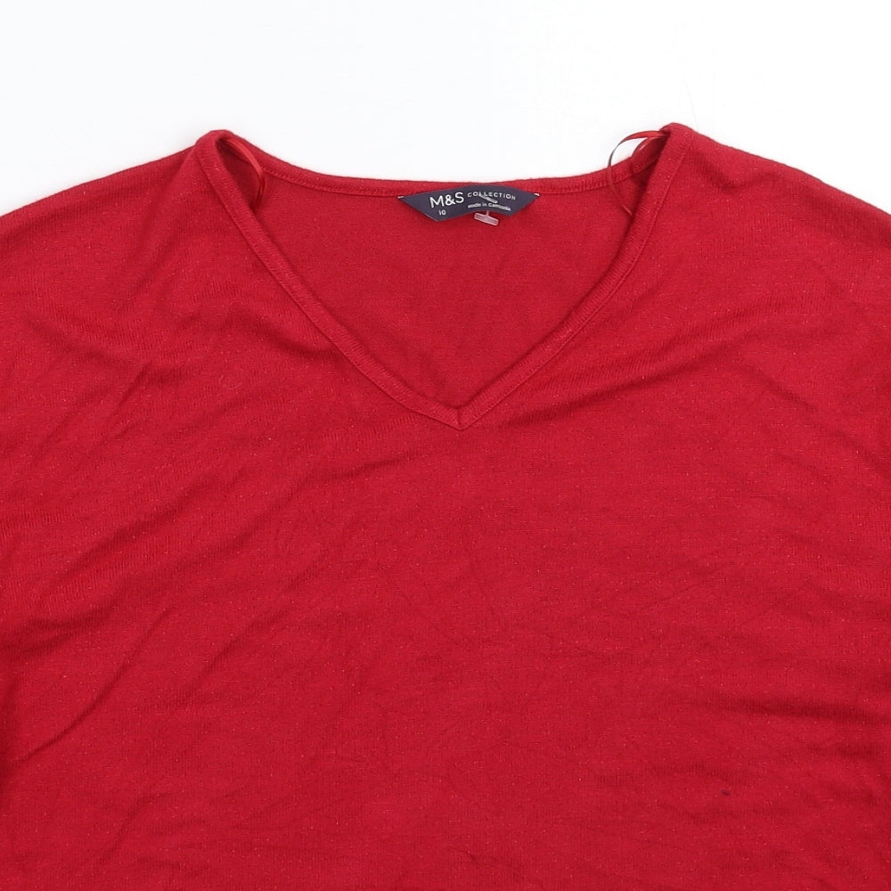 Marks and Spencer Womens Red  Knit Pullover Jumper Size 10