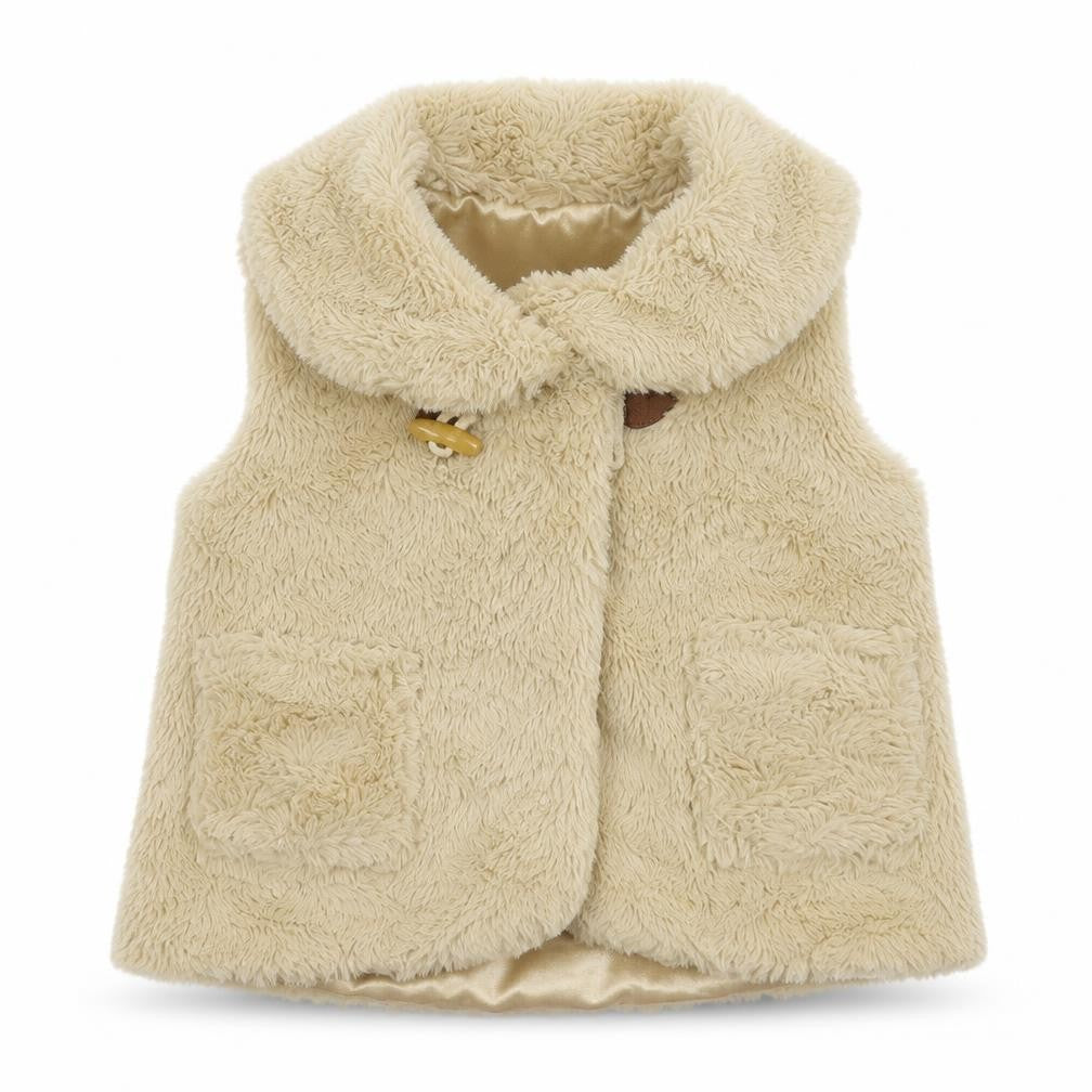 Front view of Matalan Baby Beige Gilet Jacket, size 12-18, Months