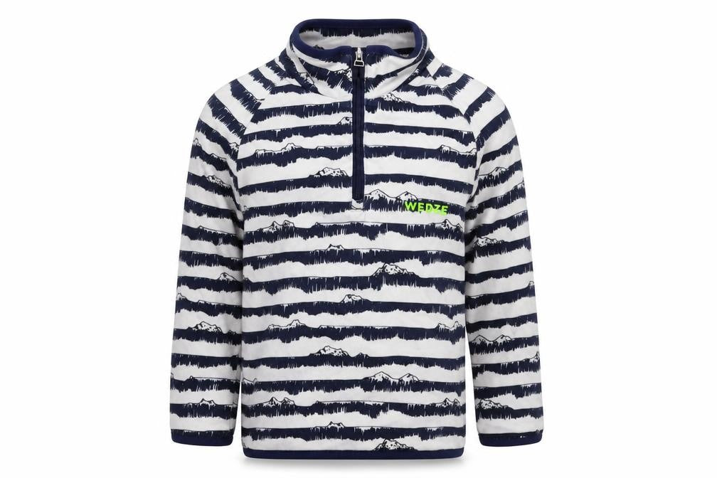 Front view of Decathlon boys’ multicoloured striped jacket, size 4, years