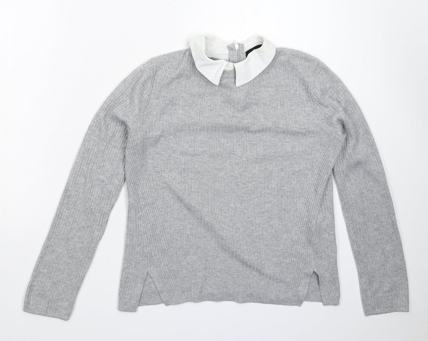 Topshop Womens Grey  Knit Pullover Jumper Size 8