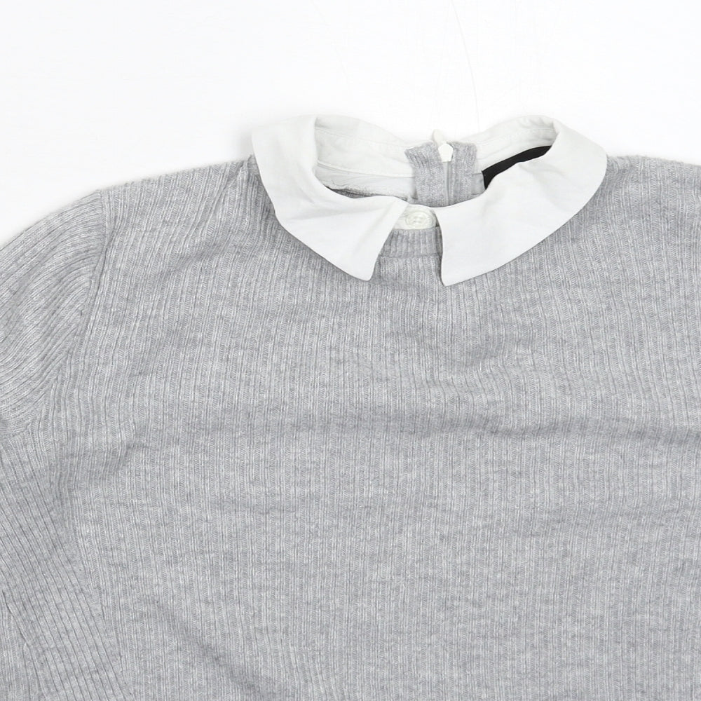 Topshop Womens Grey  Knit Pullover Jumper Size 8