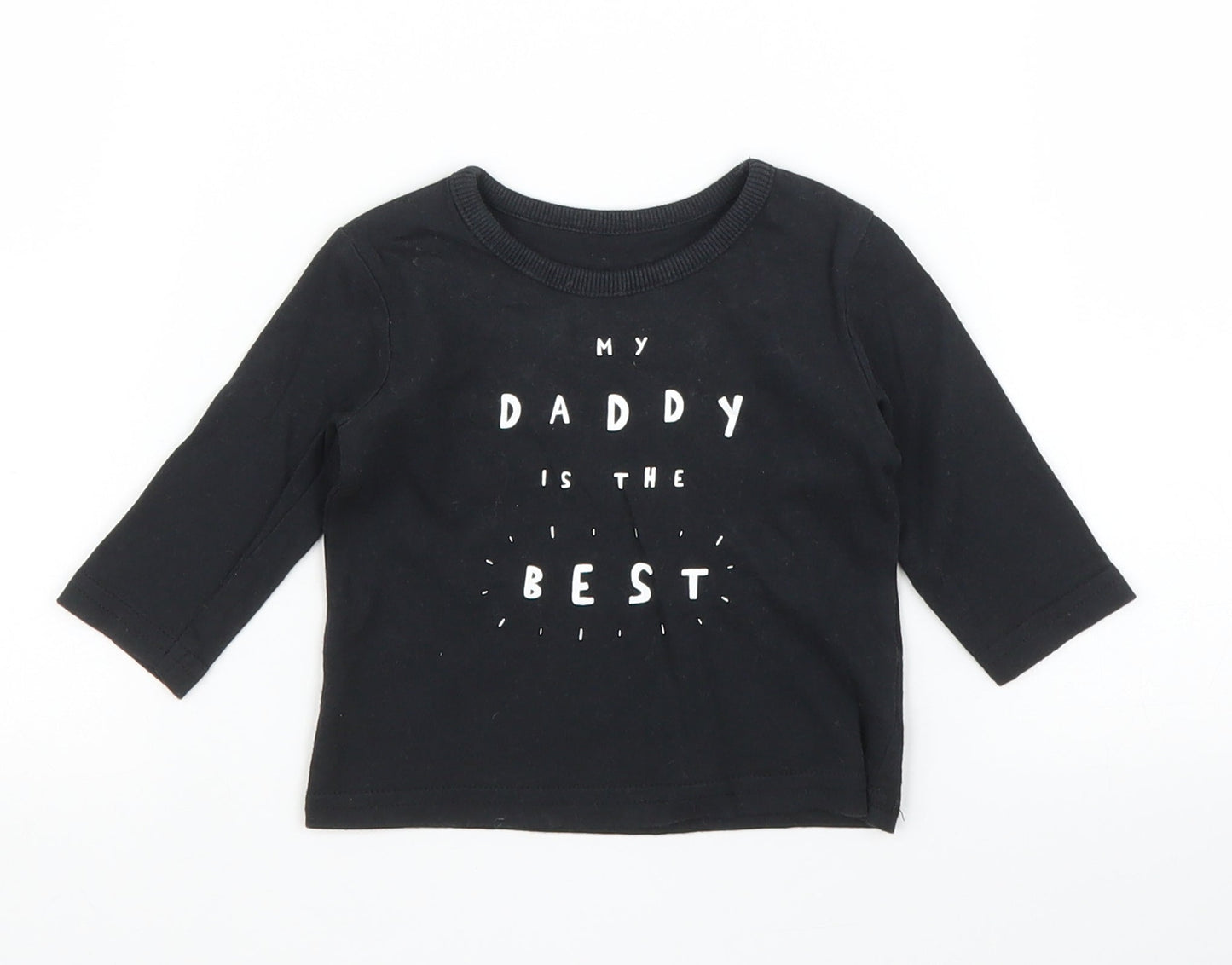 George Baby Black   Basic T-Shirt Size 0-3 Months