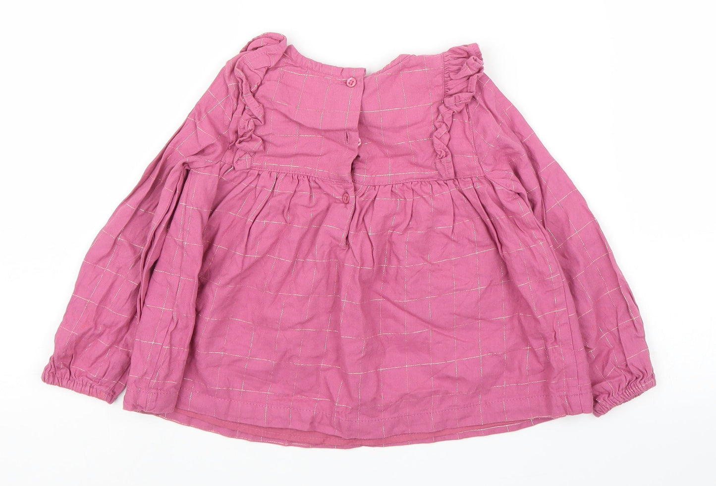 Primark Girls Purple Check  Basic Blouse Size 24 Months