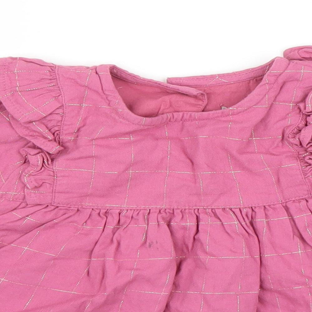 Primark Girls Purple Check  Basic Blouse Size 24 Months