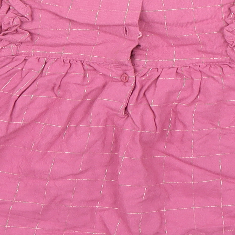 Primark Girls Purple Check  Basic Blouse Size 24 Months
