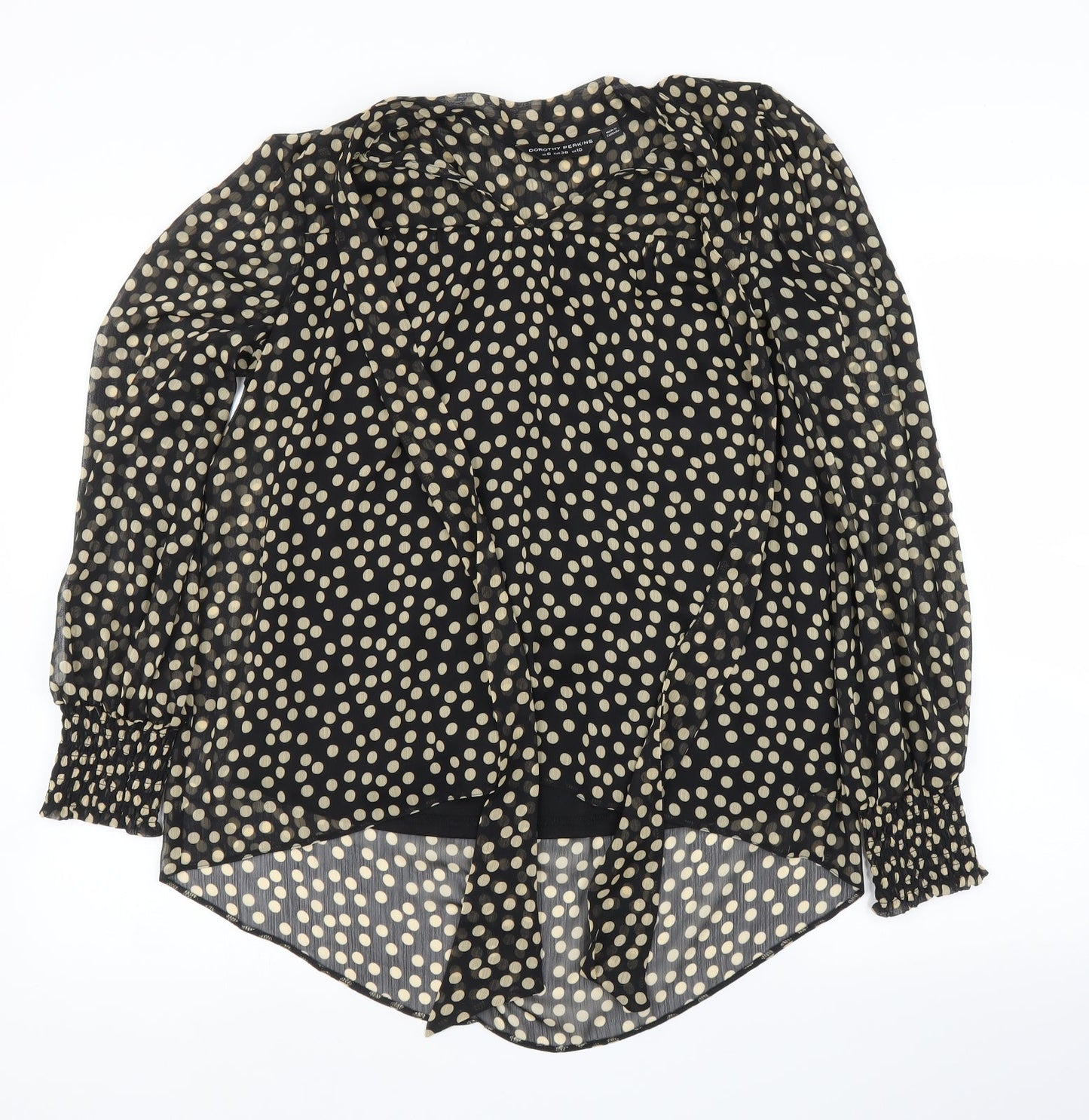 Dorothy Perkins Womens Black Polka Dot  Basic Blouse Size 10