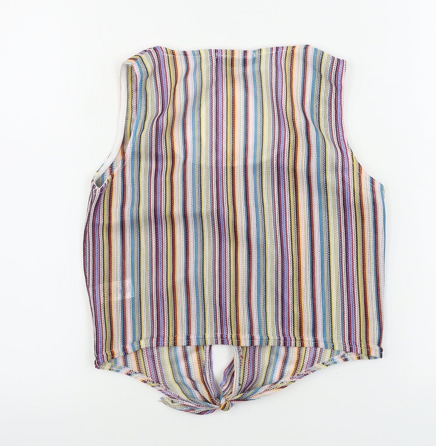 Missguided  Womens Pink Striped  Basic T-Shirt Size 8