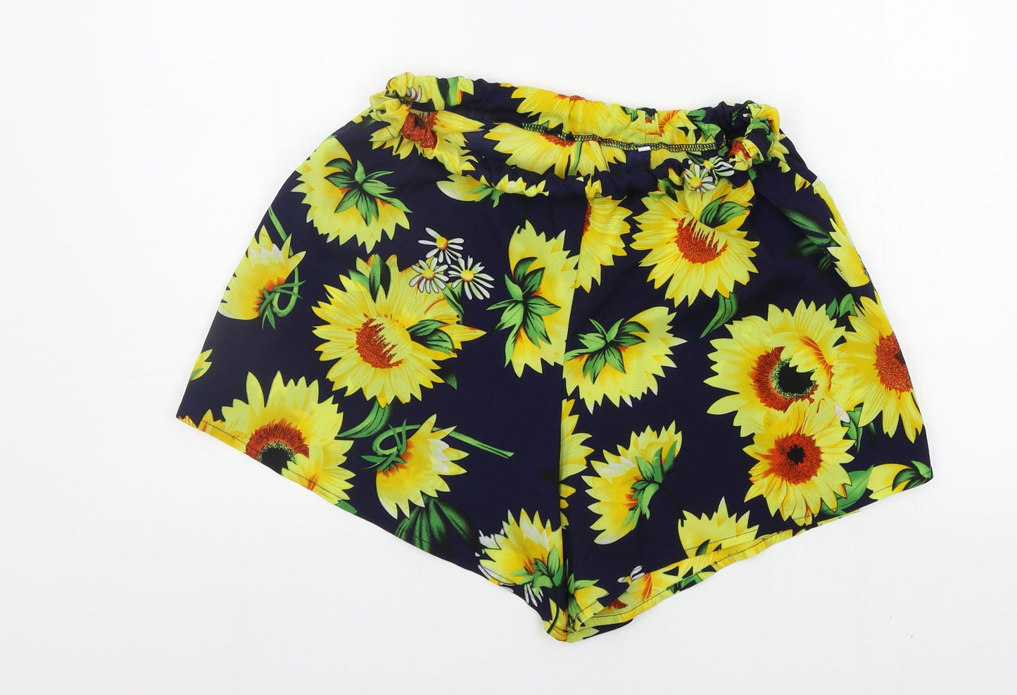 Preworn Womens Blue Floral  Sweat Shorts Size L