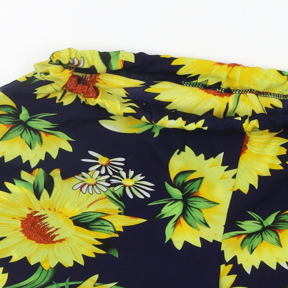 Preworn Womens Blue Floral  Sweat Shorts Size L