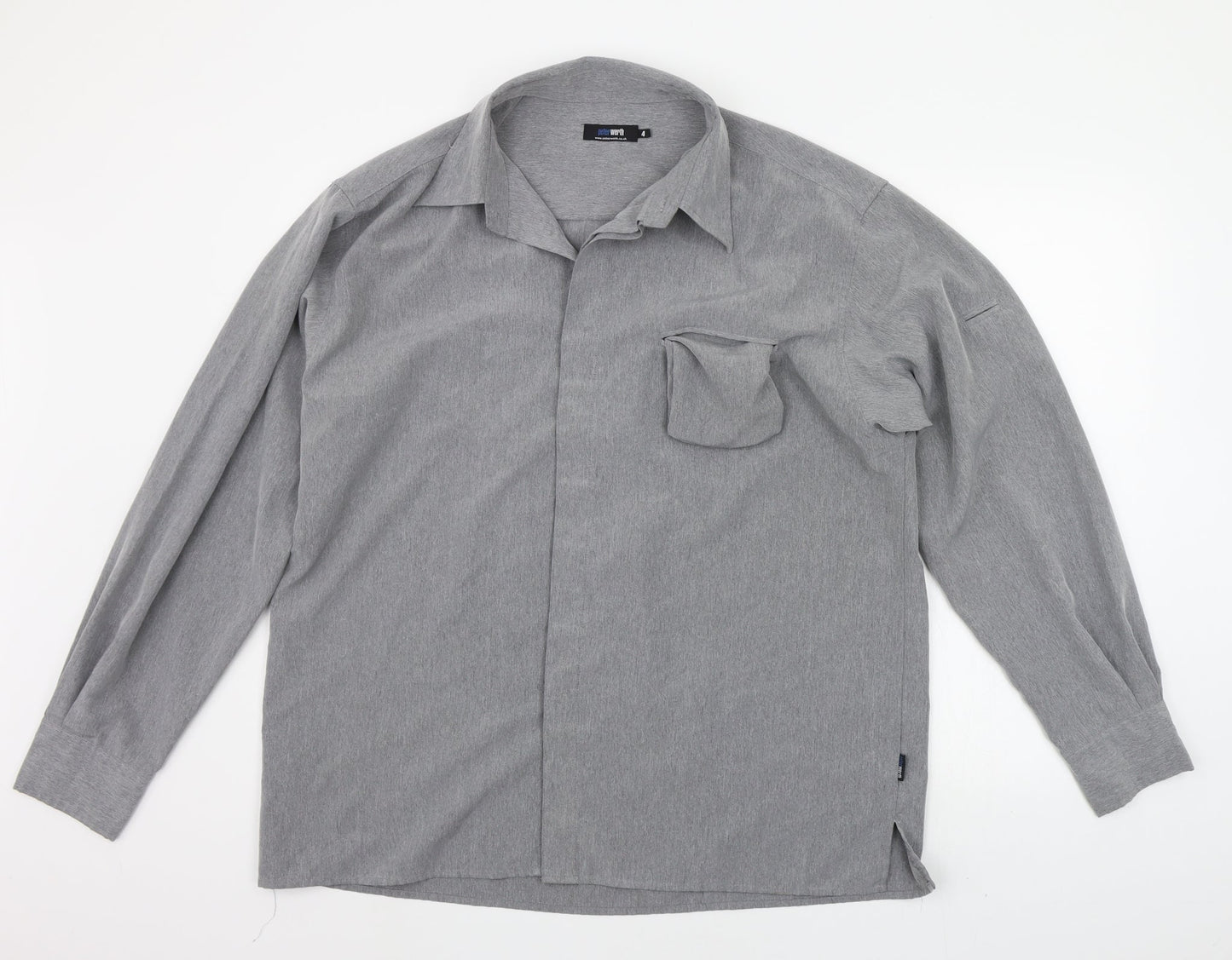 Peter Werth Mens Grey    Button-Up Size XL