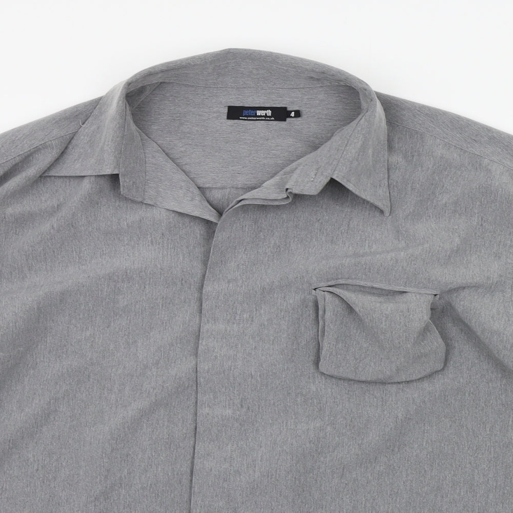 Peter Werth Mens Grey    Button-Up Size XL