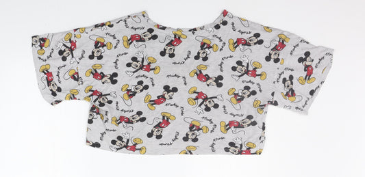 LOVE TO LOUNGE Womens Grey Floral  Top Pyjama Top Size S  - micky mouse