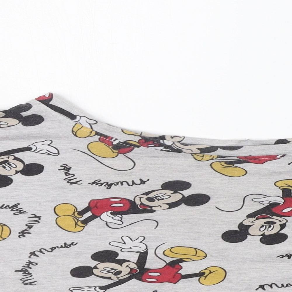 LOVE TO LOUNGE Womens Grey Floral  Top Pyjama Top Size S  - micky mouse