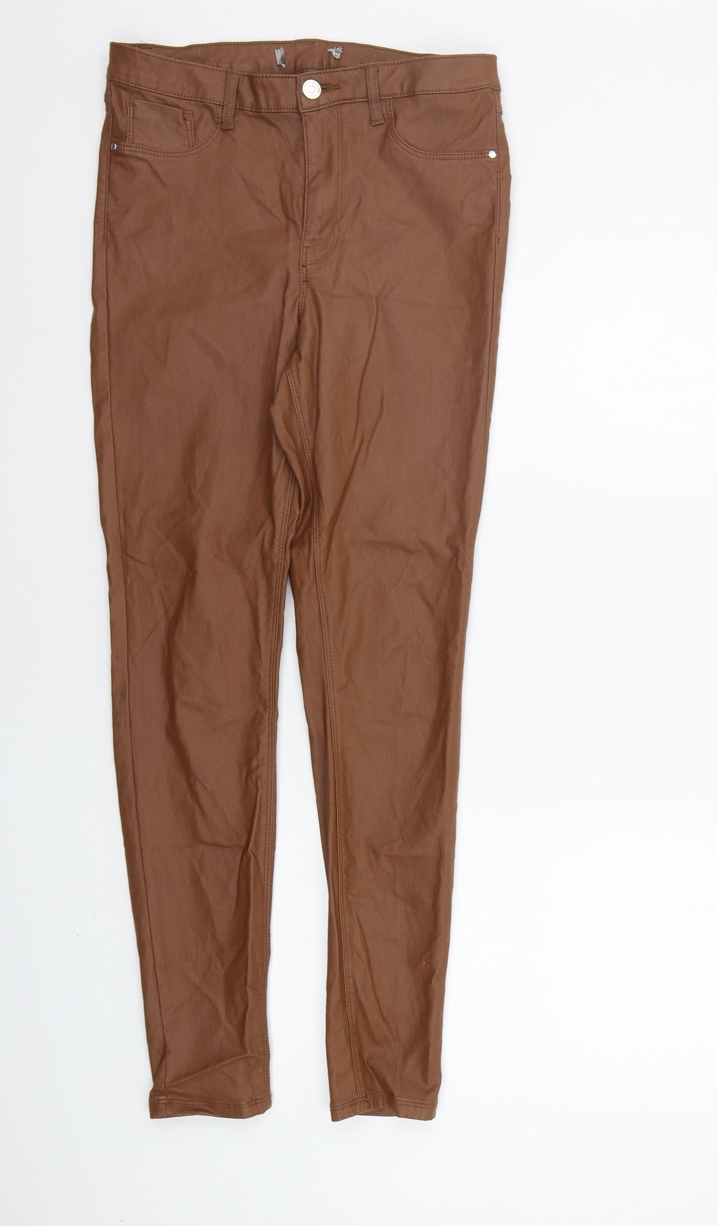 deniem co Womens Brown   Trousers  Size 12 L27 in