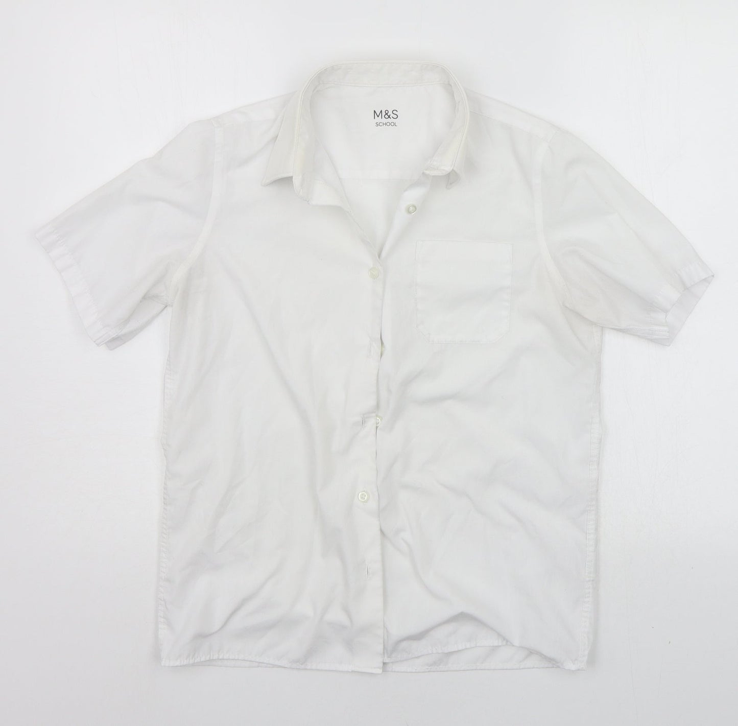 Marks and Spencer Boys White   Basic Button-Up Size 12-13 Years