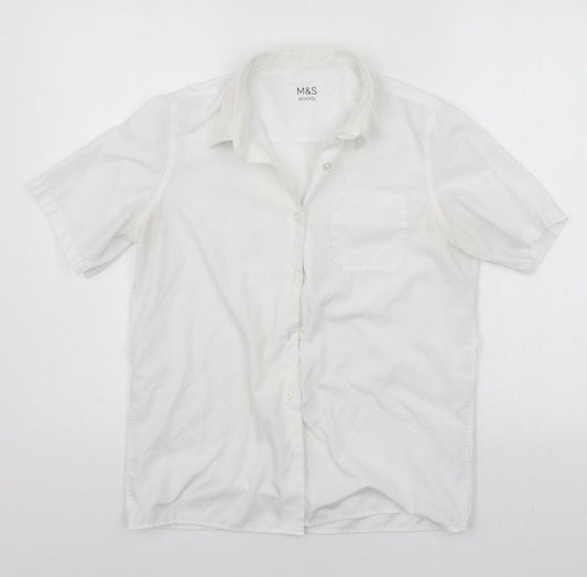 Marks and Spencer Boys White   Basic Button-Up Size 12-13 Years