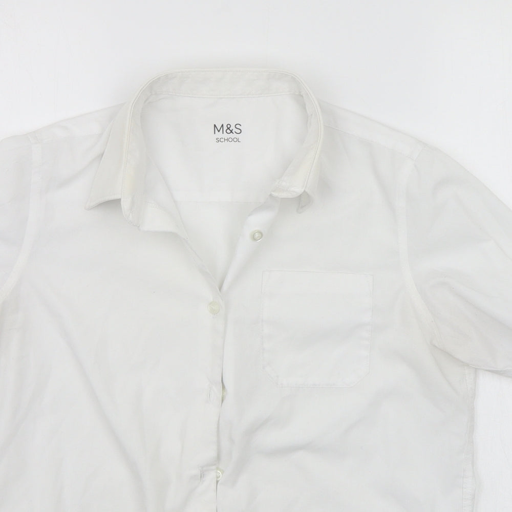 Marks and Spencer Boys White   Basic Button-Up Size 12-13 Years