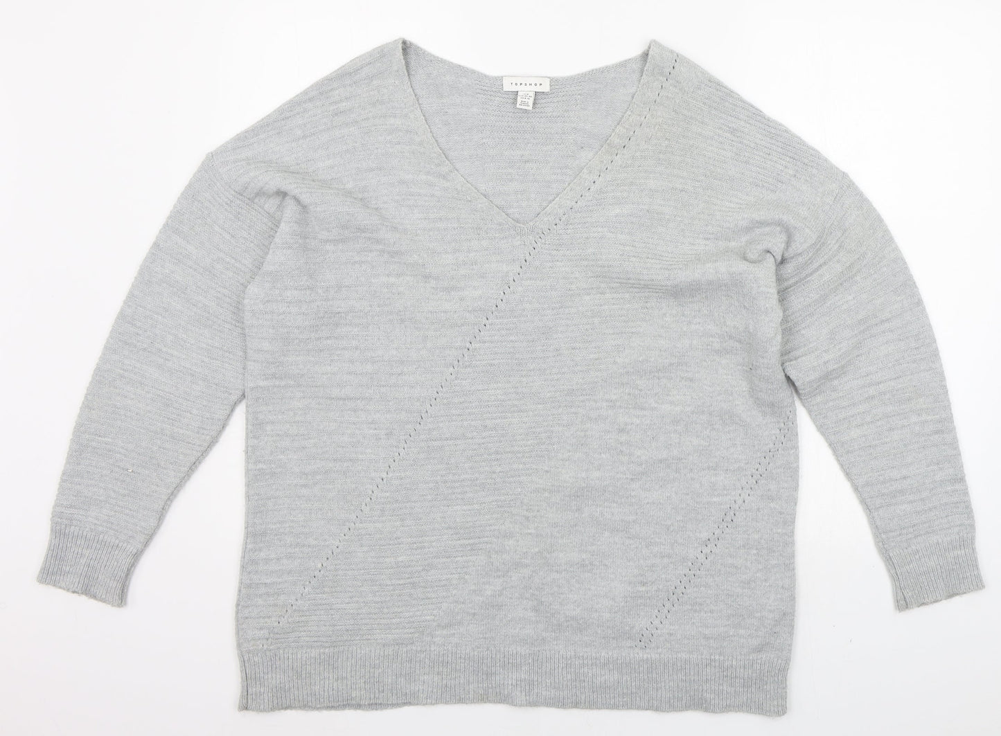 Topshop Womens Grey   Pullover Jumper Size M