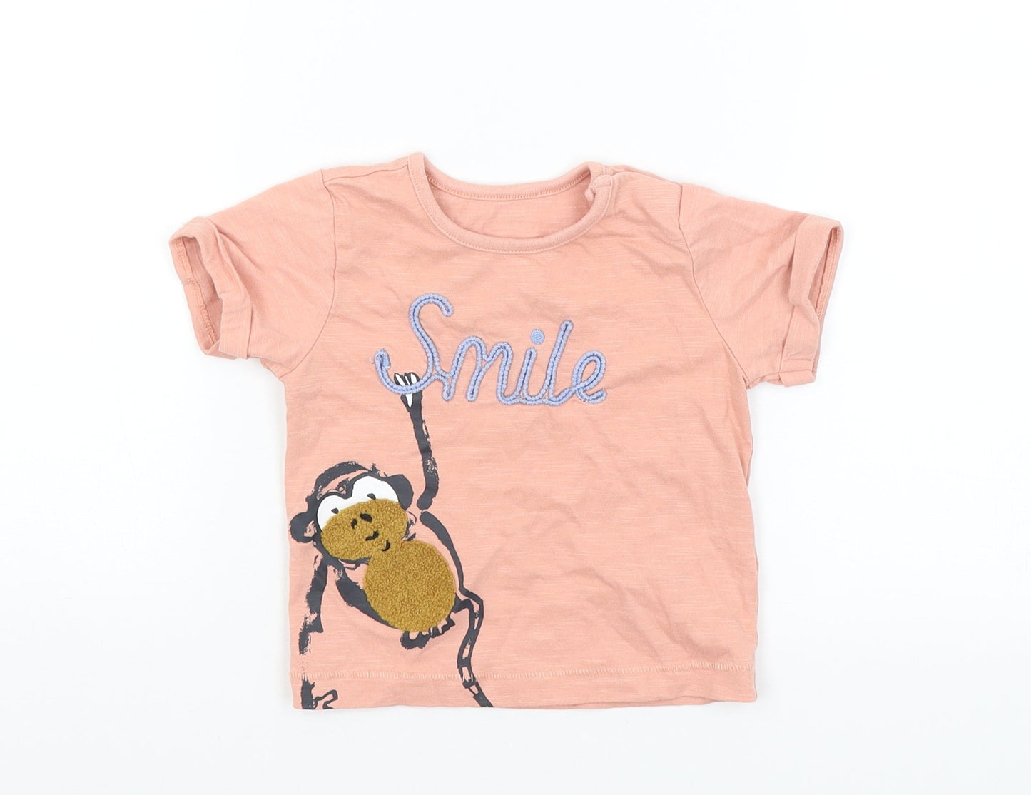 M&S Baby Pink   Basic T-Shirt Size 3-6 Months  - Smile