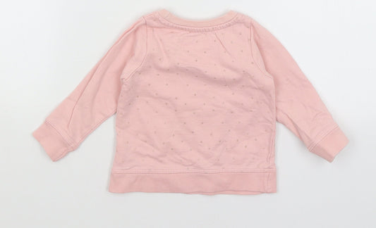 Young Dimension Baby Pink Spotted  Pullover Jumper Size 12-18 Months  - Happy Thoughts