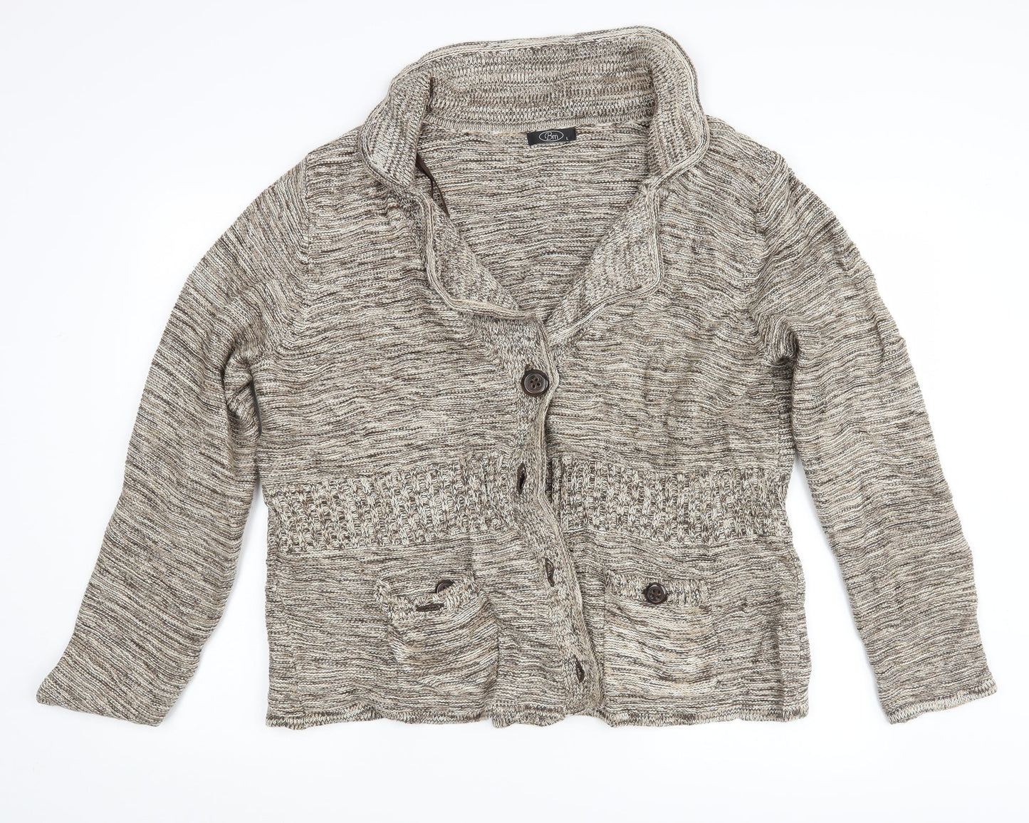 BM Womens Beige   Cardigan Jumper Size L