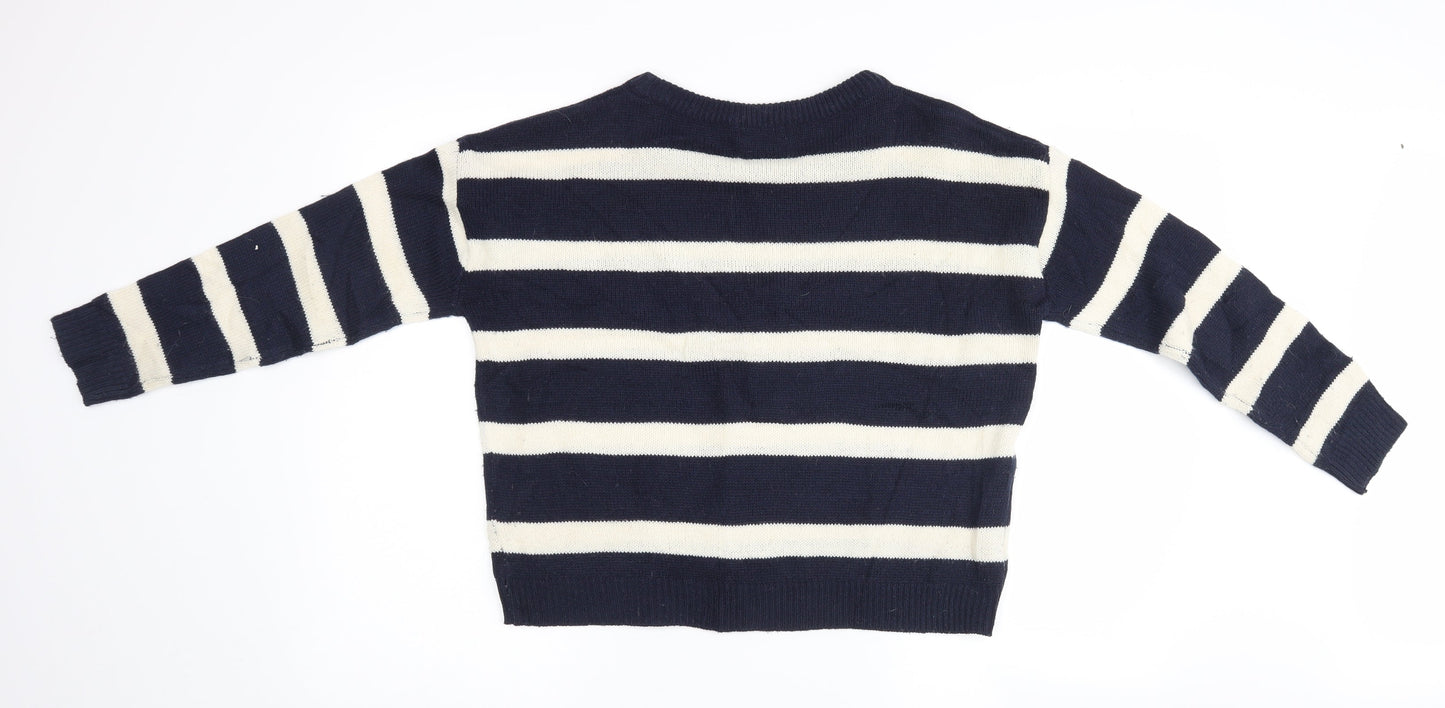 Brave Soul Womens Multicoloured Striped  Henley Jumper Size XS