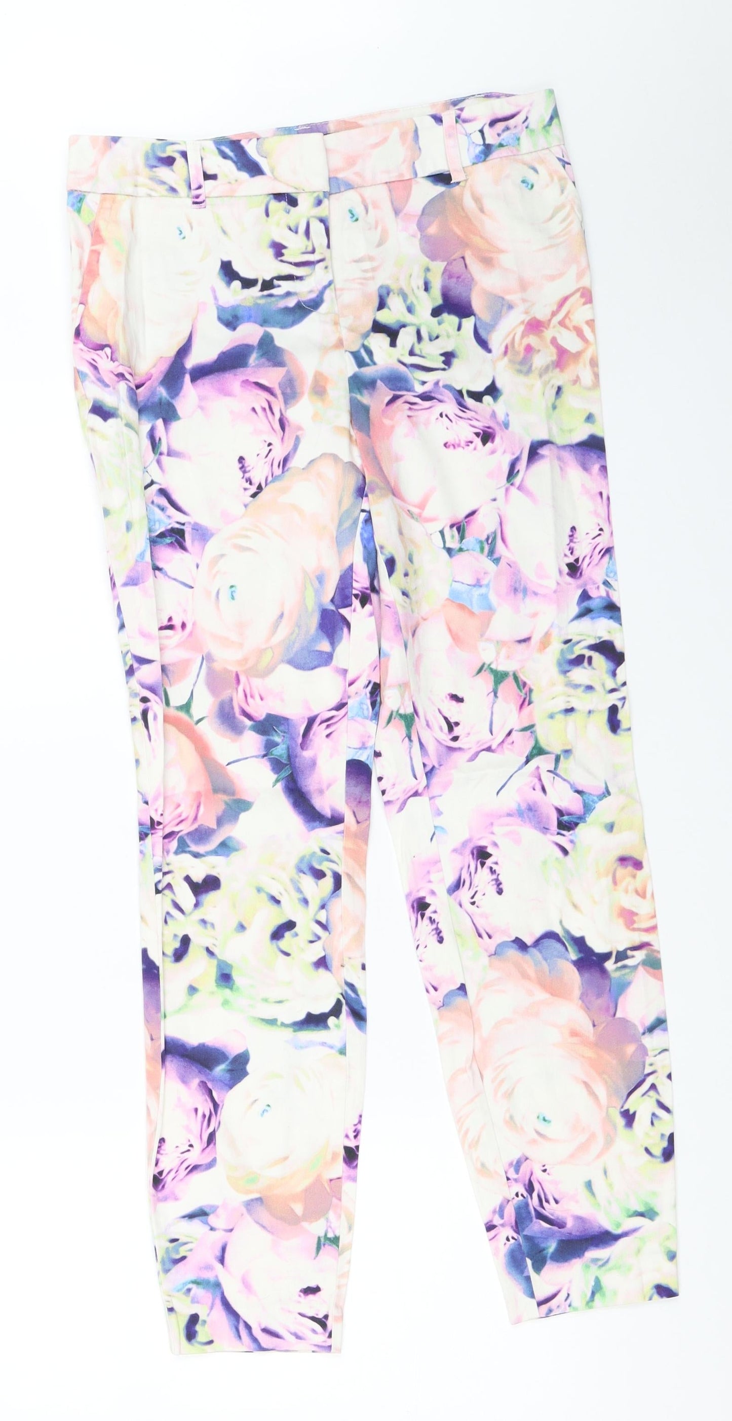 Papaya Womens Ivory   Capri Trousers Size 8 L26 in