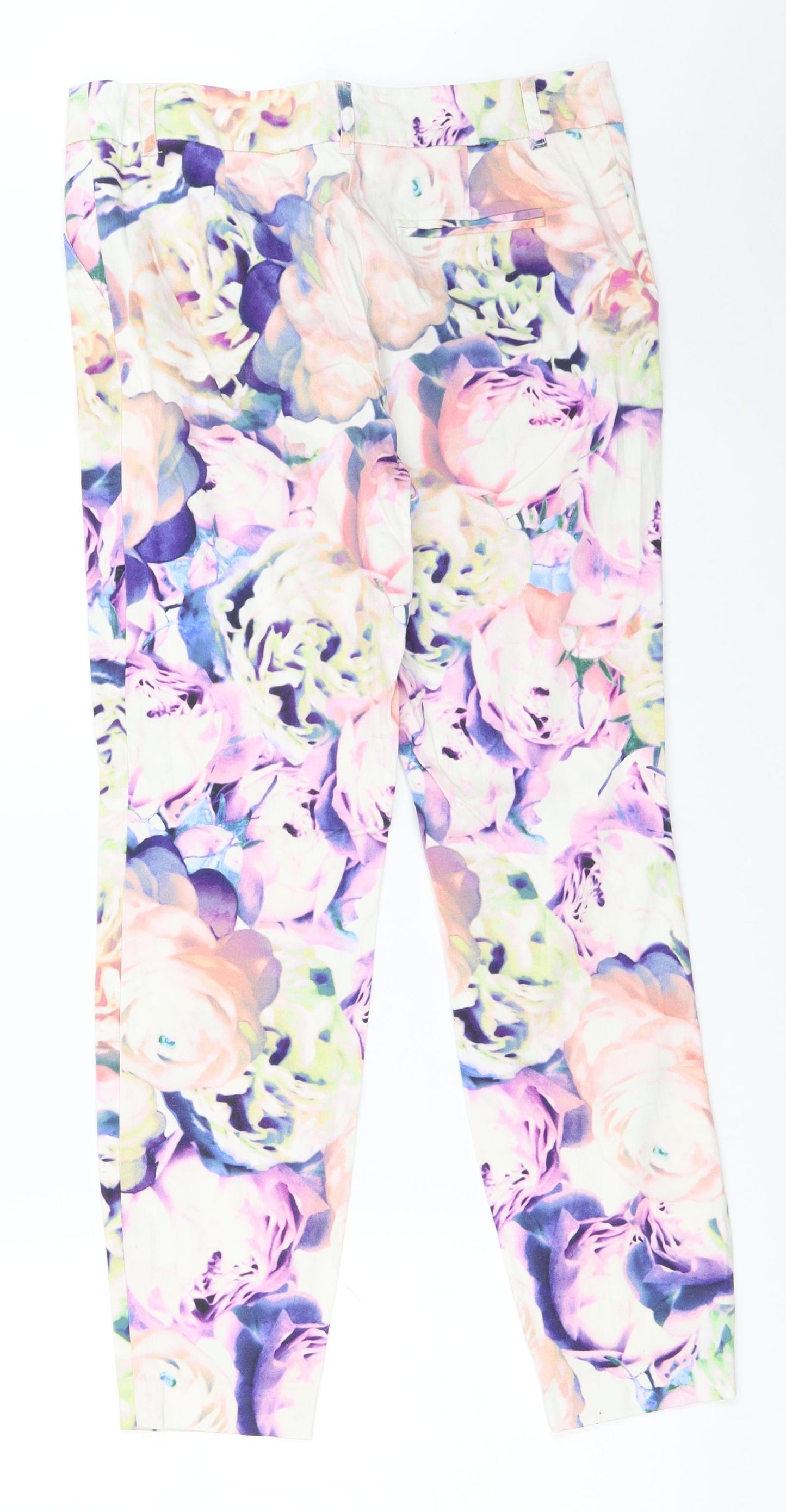 Papaya Womens Ivory   Capri Trousers Size 8 L26 in