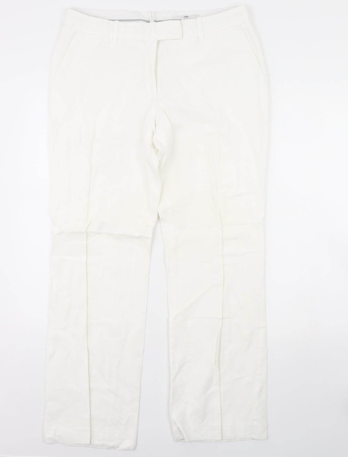 H&M Womens Ivory   Trousers  Size 14 L30 in
