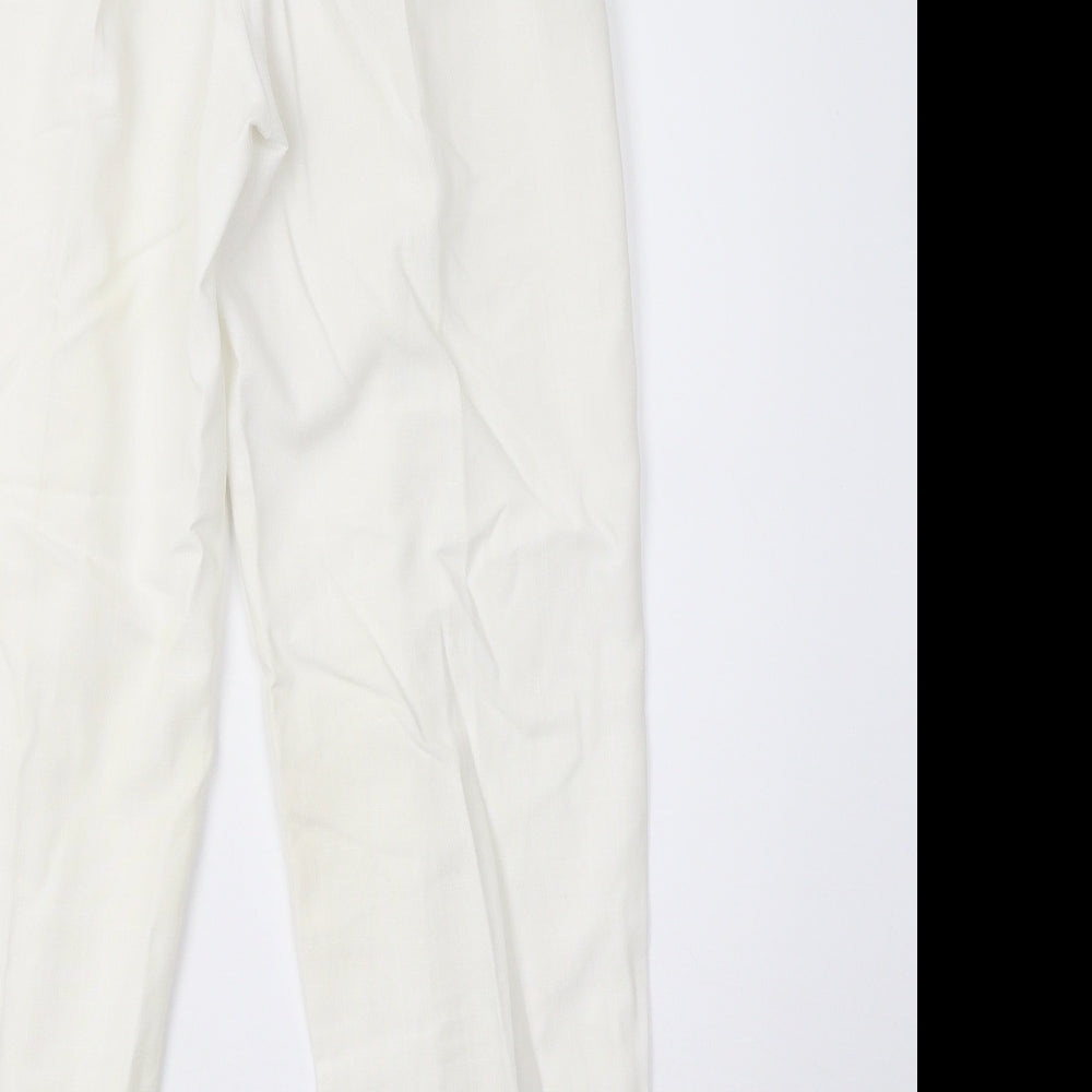 eastext Womens White   Trousers  Size 12 L27 in