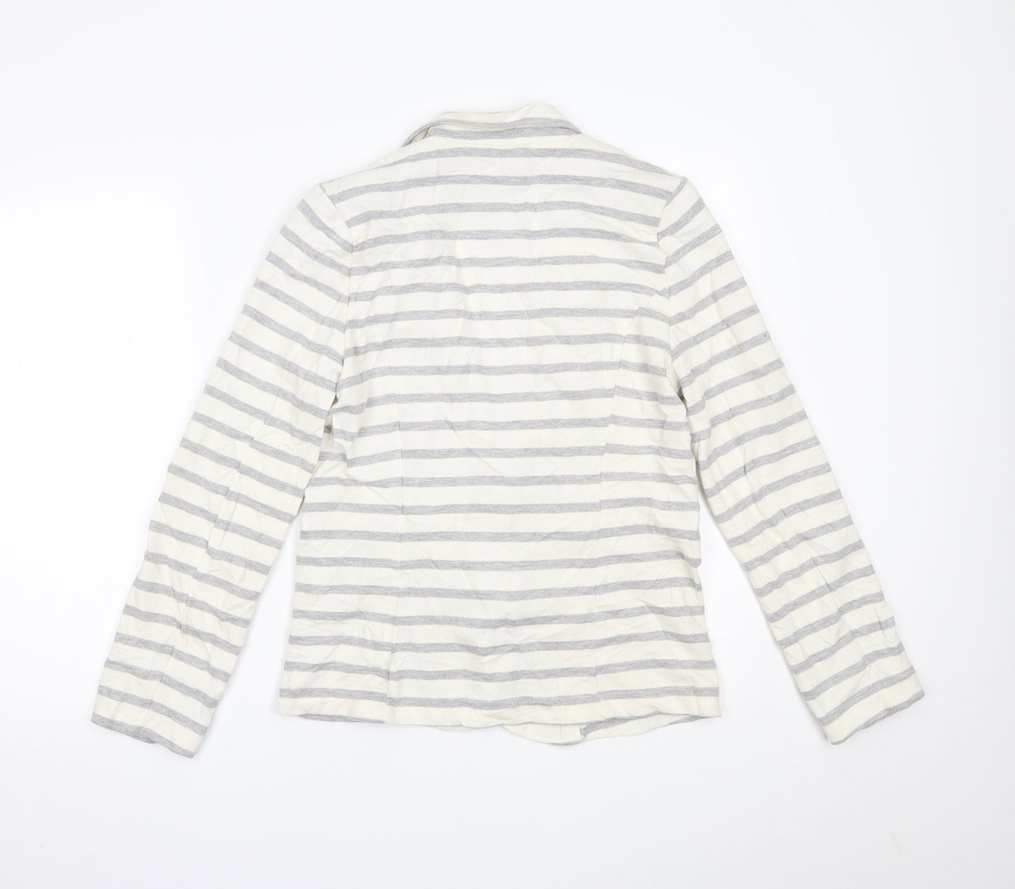 Primark Womens White Striped  Cardigan Jumper Size 12