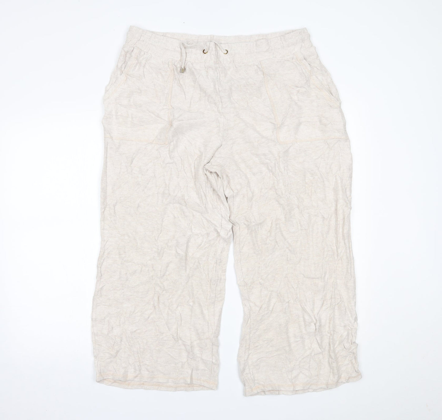 Marks and Spencer Womens Beige   Sweatpants Trousers Size 16 L23 in