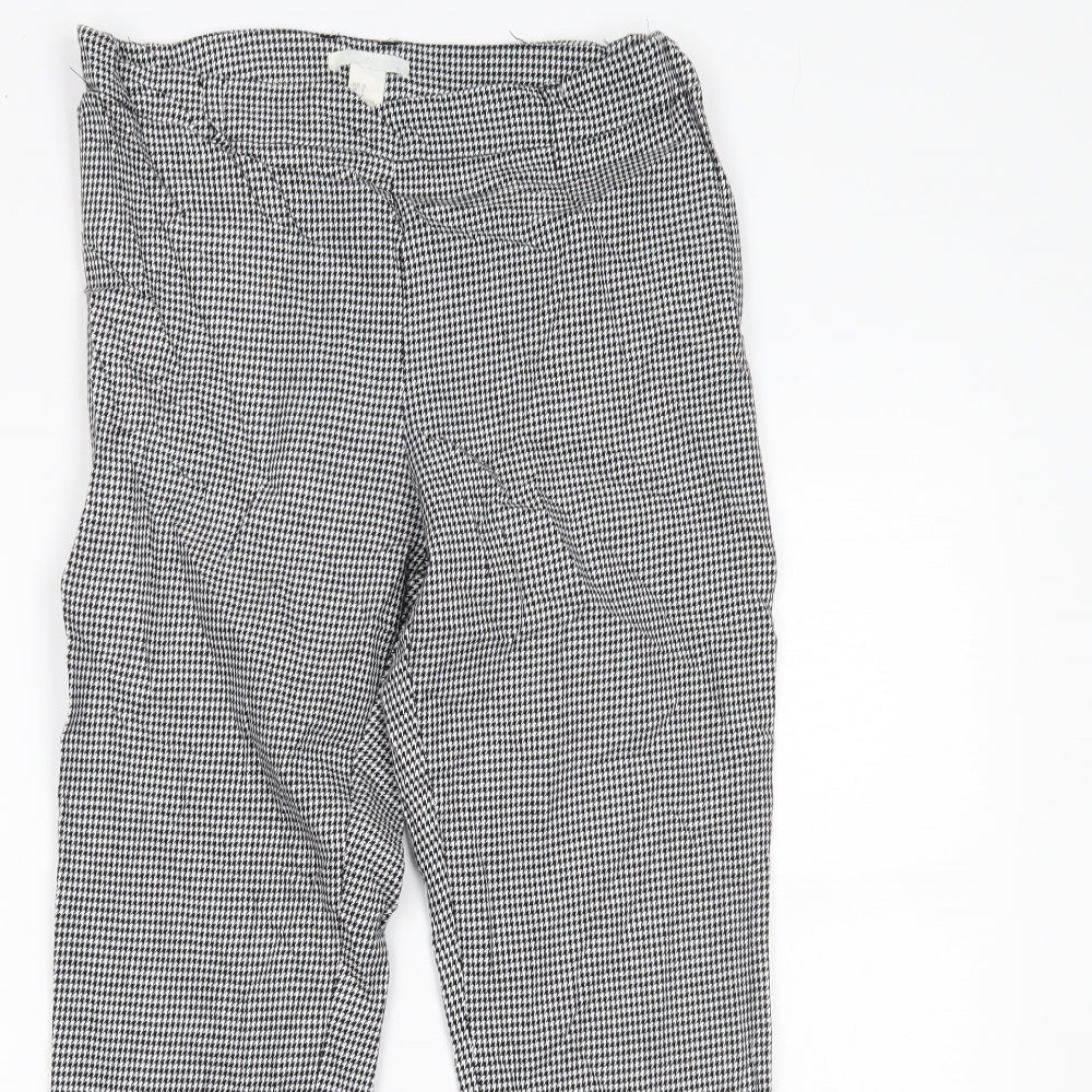 H&M Womens Black Houndstooth  Trousers  Size 10 L23 in