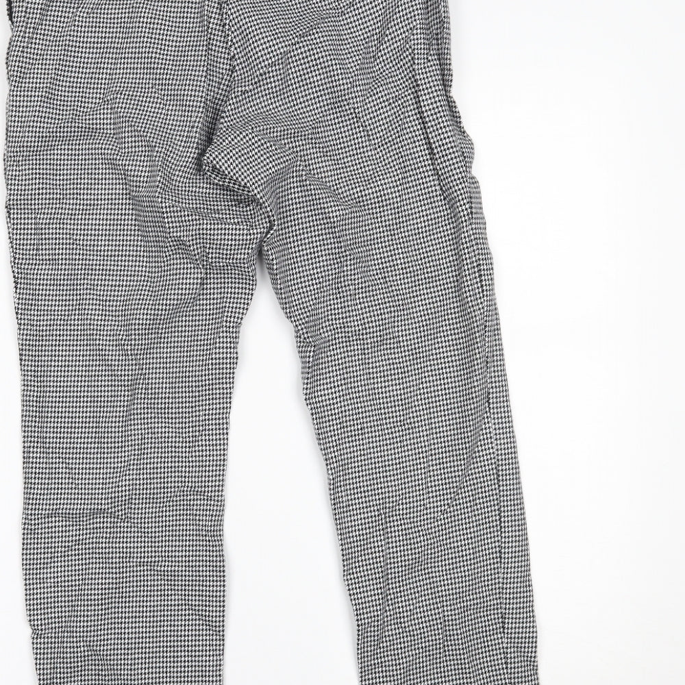 H&M Womens Black Houndstooth  Trousers  Size 10 L23 in