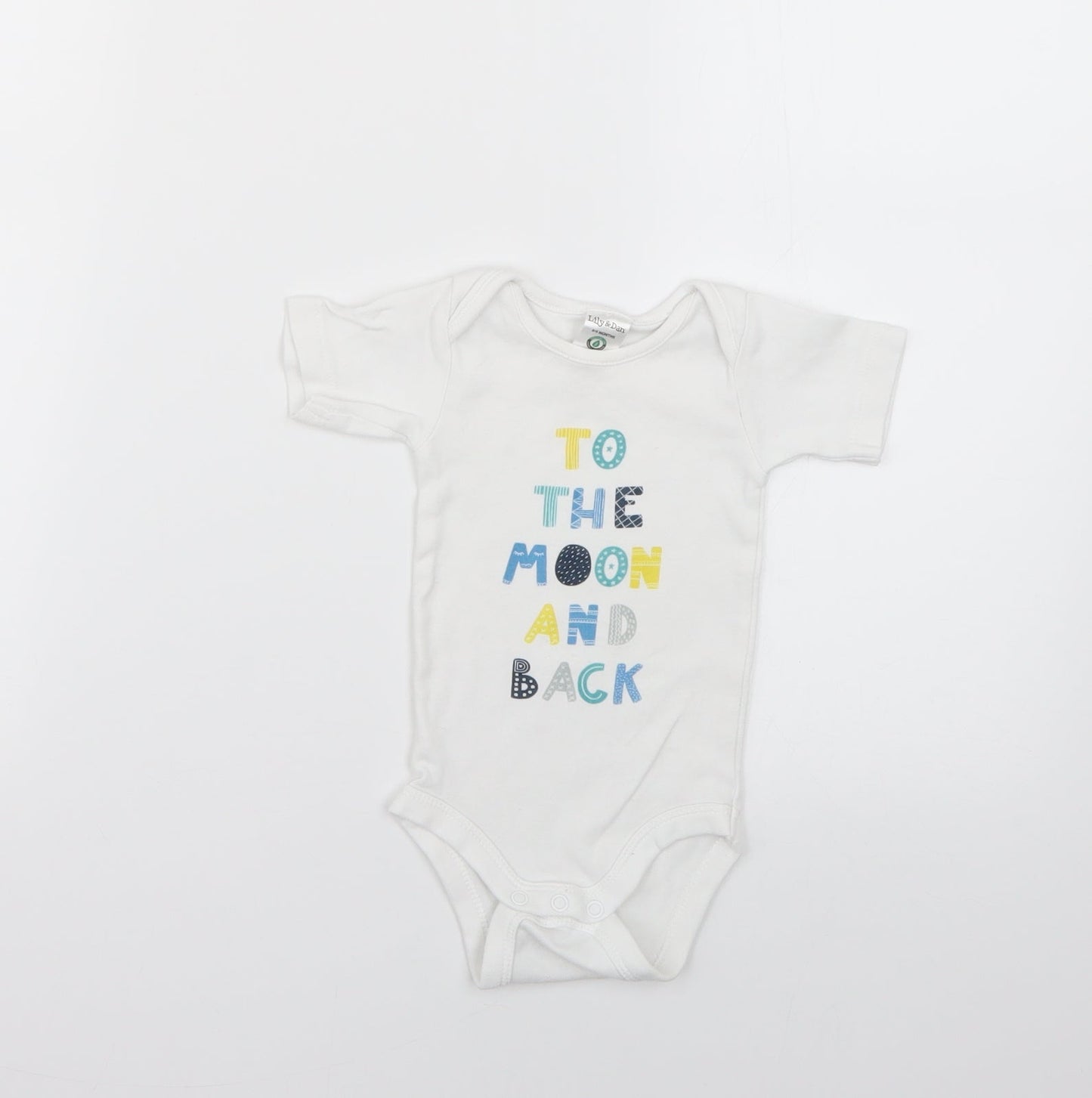 Lily & Dan Baby White Geometric  Babygrow One-Piece Size 6-9 Months
