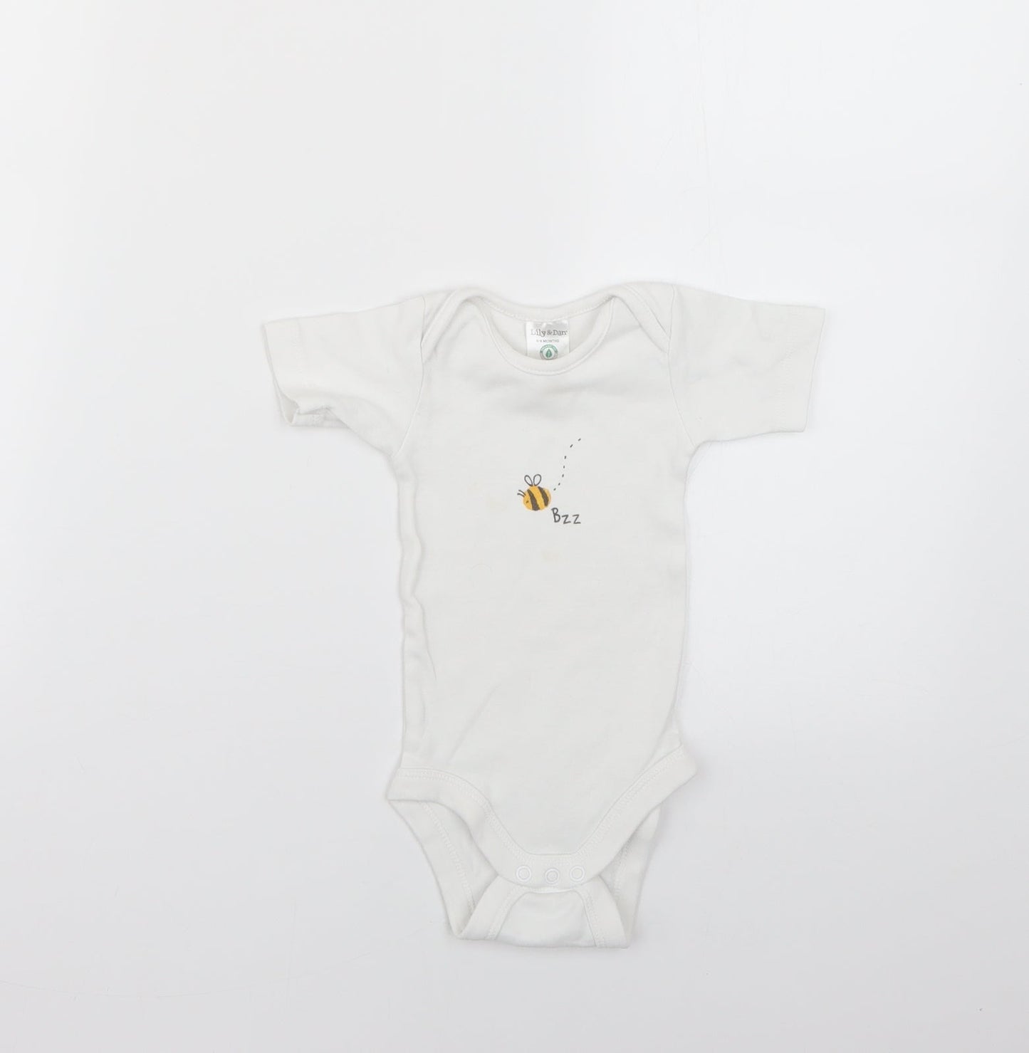 Lily & Dan Baby White Geometric  Babygrow One-Piece Size 6-9 Months