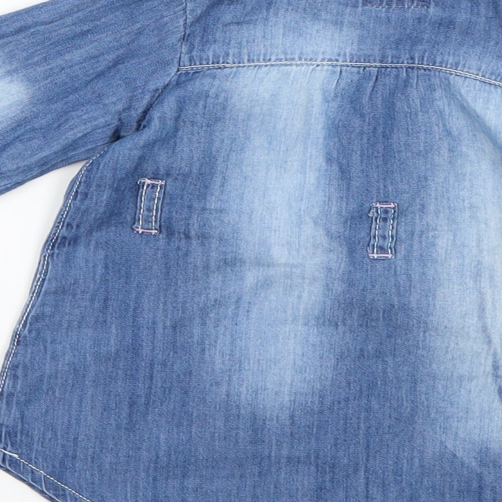 Minoti Baby Blue   Shirt Dress  Size 9-12 Months