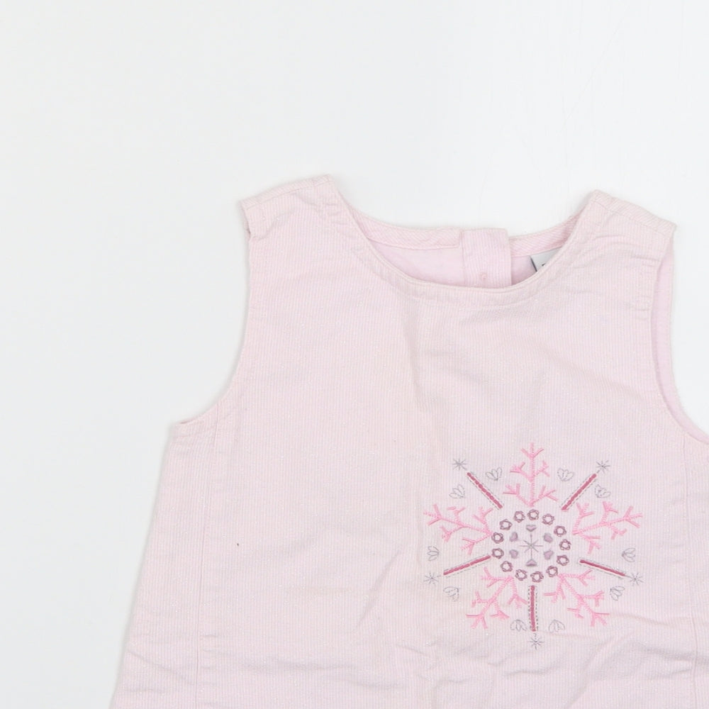 TU Baby Pink Geometric  Jumper Dress  Size 9-12 Months  - Christmas