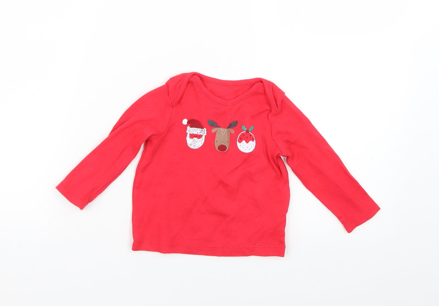 F&F Baby Red Geometric  Basic T-Shirt Size 6-9 Months