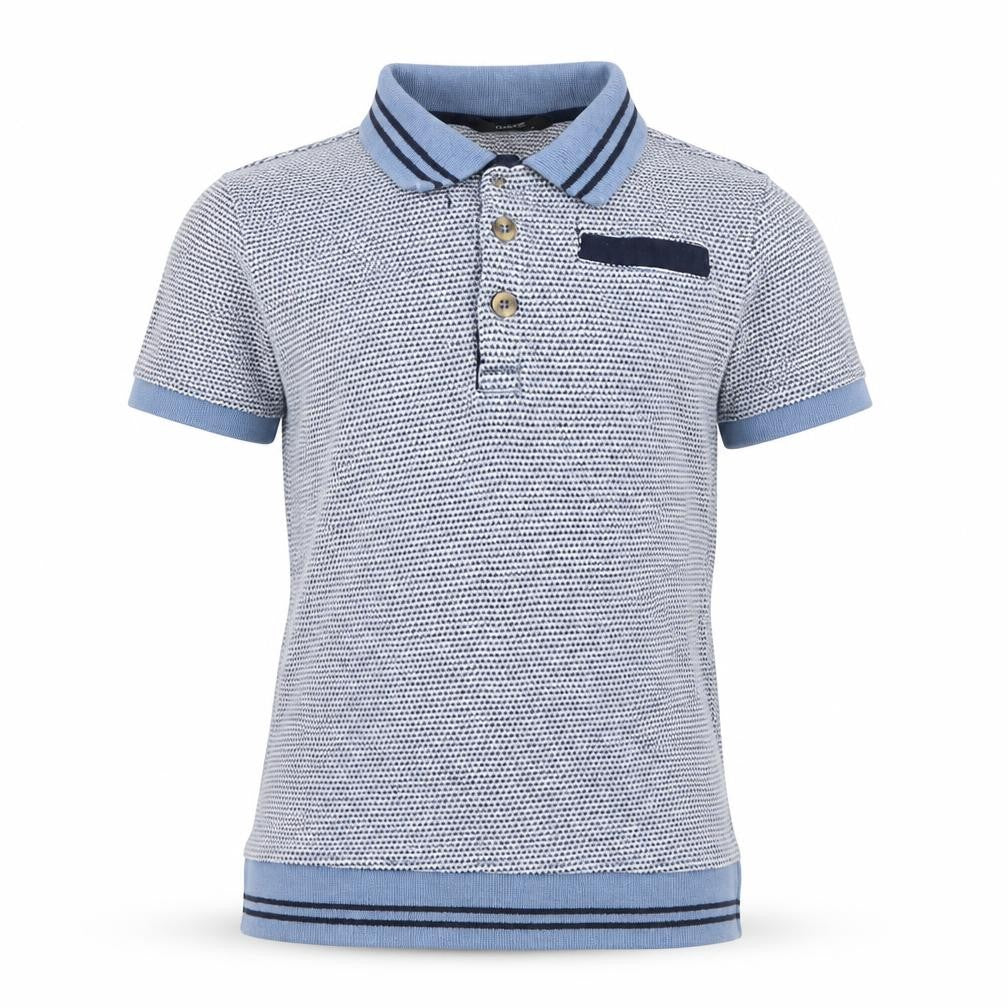 George Boys Blue Geometric  Basic Polo Size 7-8 Years