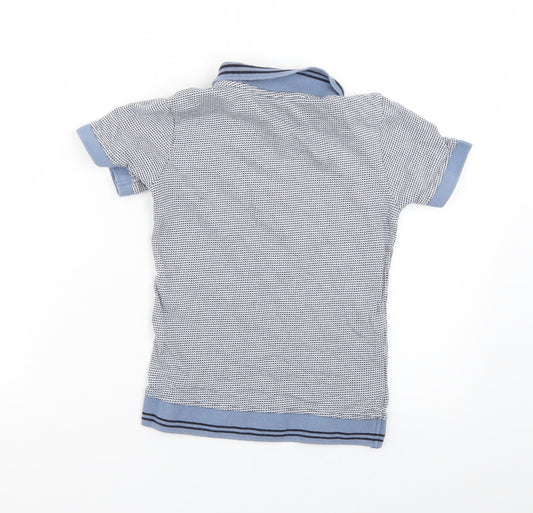 George Boys Blue Geometric  Basic Polo Size 7-8 Years