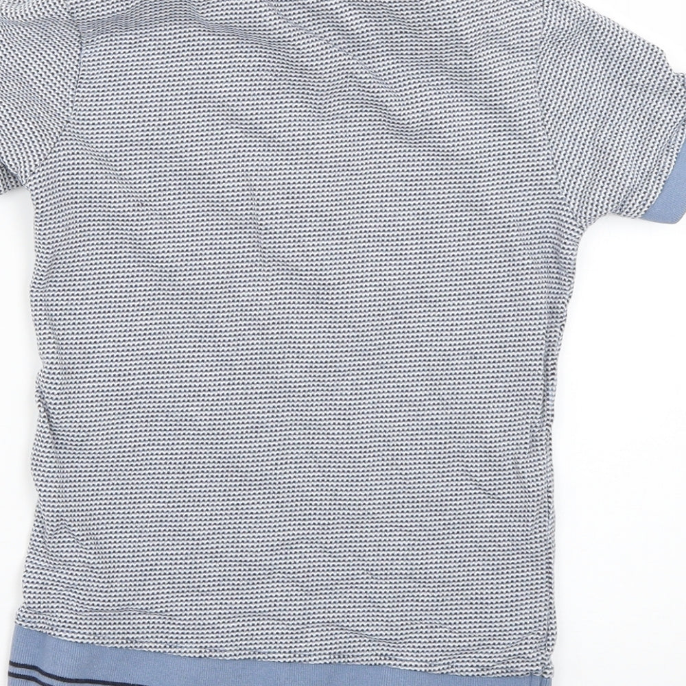 George Boys Blue Geometric  Basic Polo Size 7-8 Years